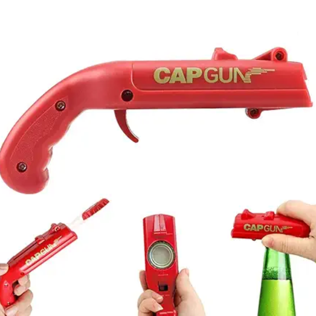 Abre botellas lanzador de chapas